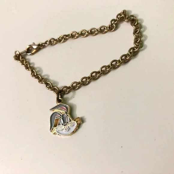 Vtg 1996 Looney Tunes Bugs Bunny Small Bracelet Charm Warner Bros - Picture 9 of 16